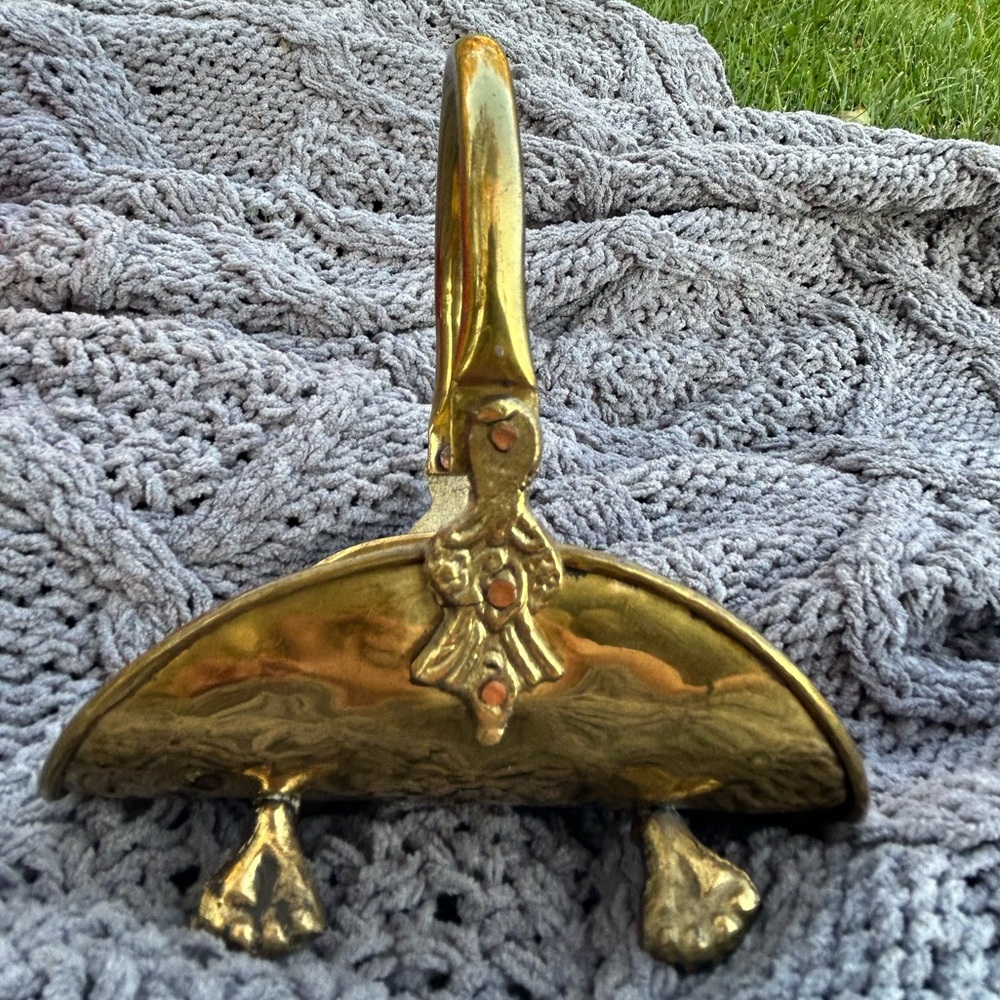 vintage mini brass basket